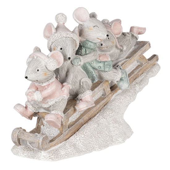 Clayre &amp; Eef   | Decoratie Beeld Muis 15x5x11 cm | 6PR4709