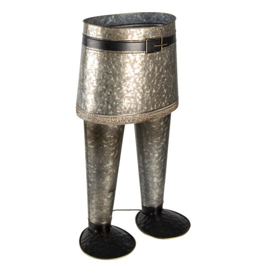 Clayre &amp; Eef   | Bloempot Binnen Broek Grijs 35x23x60 cm | 5Y0951