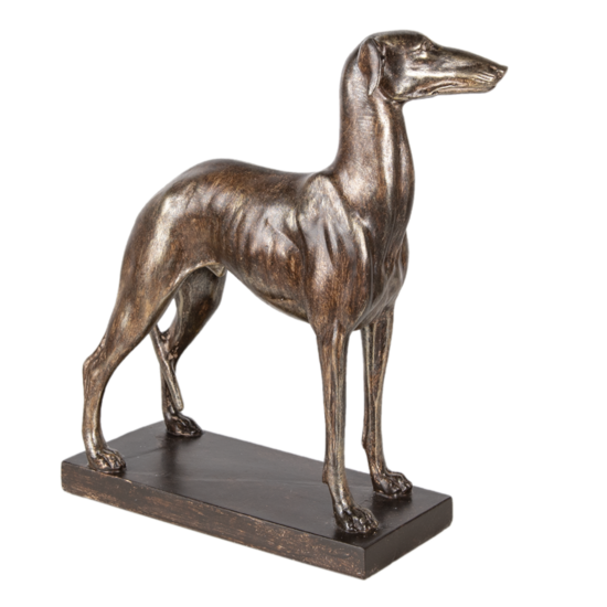 Clayre &amp; Eef   | Decoratie Beeld Hond Koperkleurig, Bruin 27x11x31 cm | 6PR3397