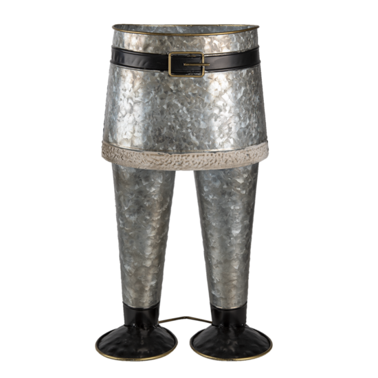 Clayre &amp; Eef   | Bloempot Binnen Broek Grijs 22x15x40 cm | 6Y4605