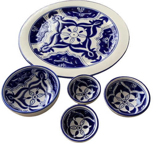 Tapas Party set 5 delig Blue Fond | TP.PY.BLF | Dishes &amp; Deco 1