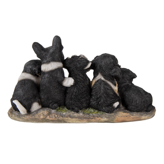 Clayre &amp; Eef   | Decoratie Beeld Honden Zwart, Wit 33x12x17 cm | 6PR3340