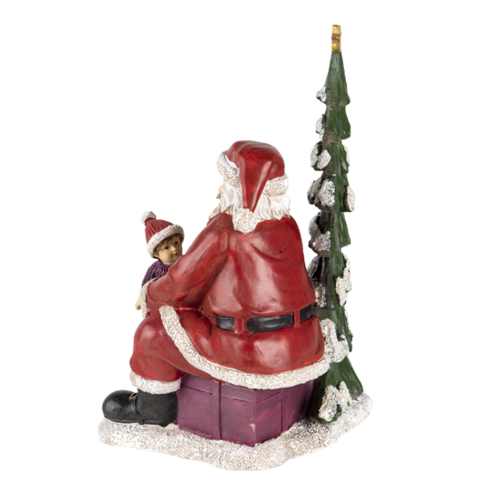 Clayre &amp; Eef   | Kerstdecoratie Beeld Kerstman Rood, Groen 16x13x22 cm | 6PR4714