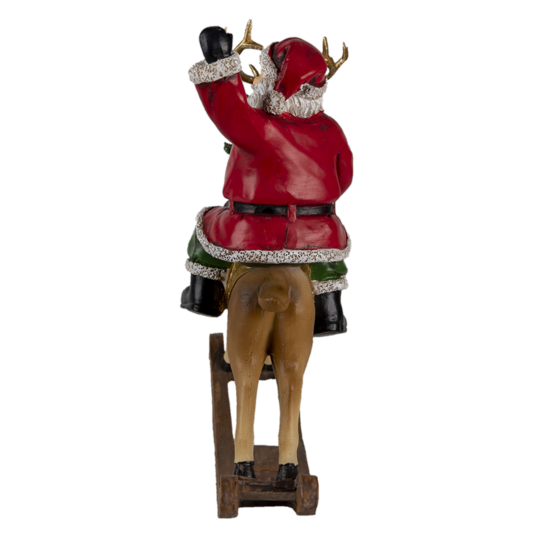 Clayre &amp; Eef   | Kerstdecoratie Beeld Kerstman Rood, Groen 20x7x22 cm | 6PR4716