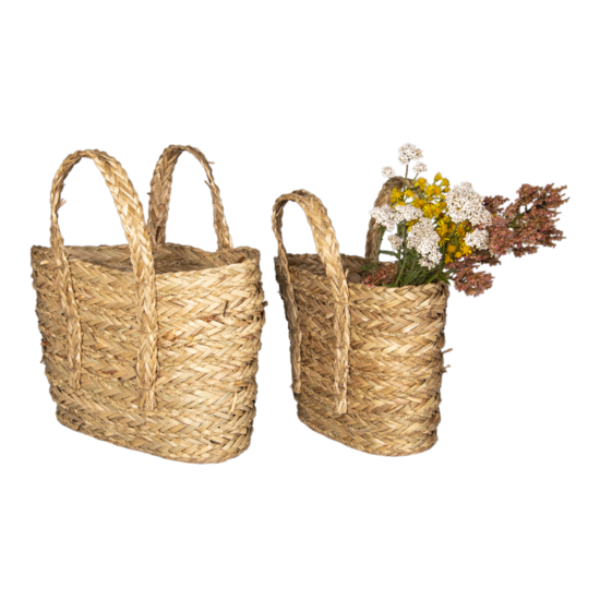 Clayre &amp; Eef   | Opbergmanden Set van 2 Bruin 36x11x34 cm / 33x8x31 cm | 6RO0534