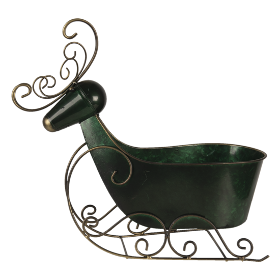 Clayre &amp; Eef   | Kerstdecoratie Beeld Rendier Groen 34x17x37 cm | 6Y4444