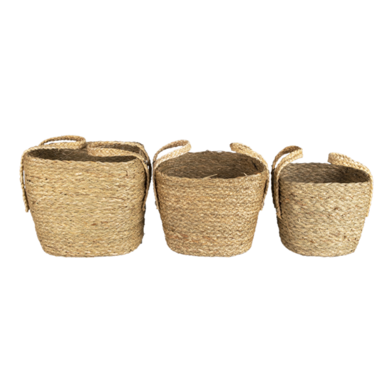 Clayre &amp; Eef   | Opbergmanden Set van 3 Bruin 25x25x34 / 24x20x28 / 21x18x25 cm | 6RO0539