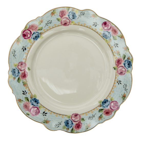 Clayre &amp; Eef   | Servies Dinerbord Blauw, Wit &oslash; 28x2 cm | 6CE1281