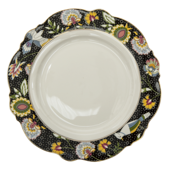 Clayre &amp; Eef   | Servies Dinerbord Zwart, Wit &oslash; 28x2 cm | 6CE1285