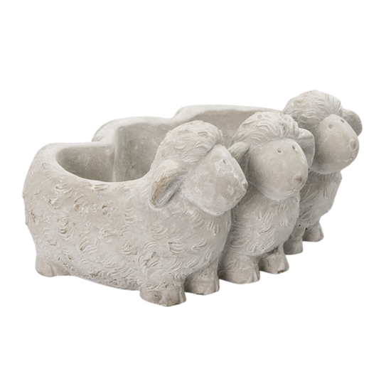 Clayre &amp; Eef   | Bloempot Binnen Schaap Grijs 26x20x12 cm | 6TE0372