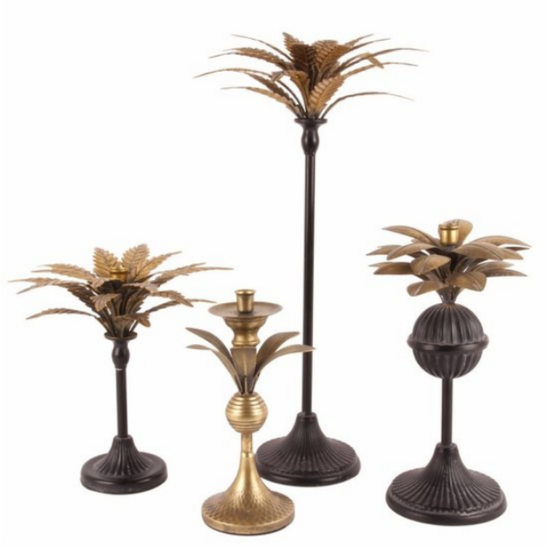 Kandelaar kaarsenhouder (palm) boom 33 cm x 18 cm goud ijzer | Dutch Style | 11322404 3