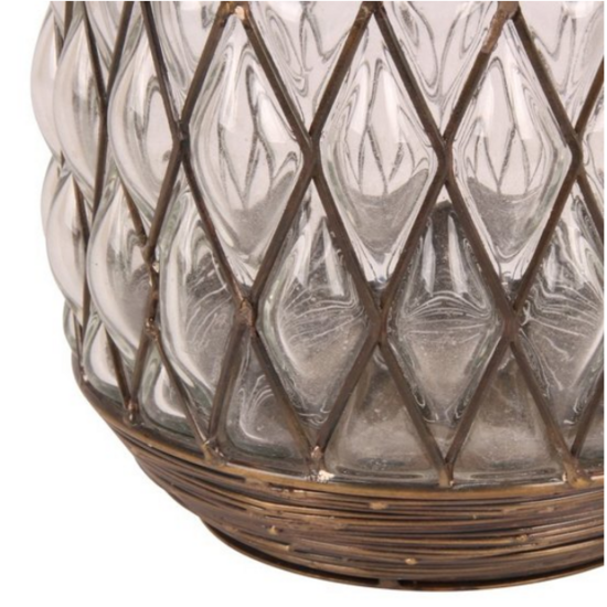 Lantaarn 27 cm koper bruin / goud glas | Dutch Style | 10704603 2