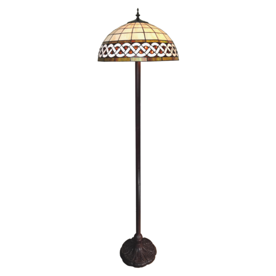 Clayre &amp; Eef   | Tiffany Vloerlamp Wit &oslash; 46x166 cm E27/max 2x60W | 5LL-6151