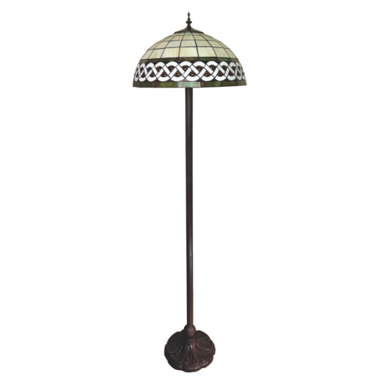 Clayre &amp; Eef   | Tiffany Vloerlamp Wit &oslash; 46x166 cm E27/max 2x60W | 5LL-6151