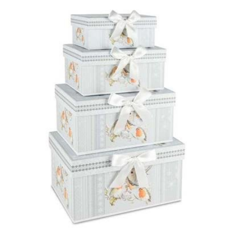 Set van 4 opbergdozen Winter Robin 23x16x12cm | Dekoratief | A185023