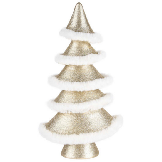 Decoratie kerst boom champagne wit 35x18x13 cm | Dekoratief | A205101