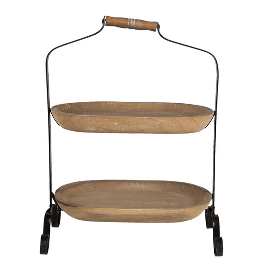 Clayre &amp; Eef   | Etag&egrave;re 2 laags Bruin 38x21x50 cm | 6H2085