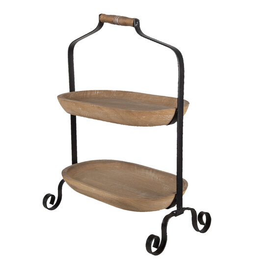 Clayre &amp; Eef   | Etag&egrave;re 2 laags Bruin 38x21x50 cm | 6H2085