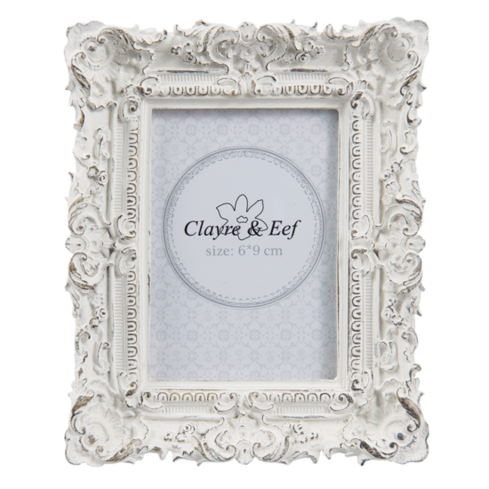 Clayre &amp; Eef   | Fotolijst Wit 10x2x12 cm / 6x9 cm | 2F0506