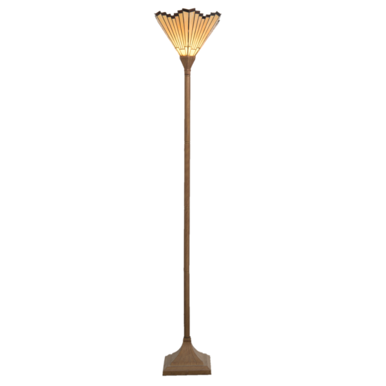 Clayre &amp; Eef   | Tiffany Vloerlamp Goudkleurig 37x37x183 cm E27/max 1x60W | 5LL-5734