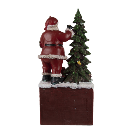 Clayre &amp; Eef   | Kerstdecoratie Beeld Kerstman Rood, Groen, Wit 16x10x34 cm | 6PR4762