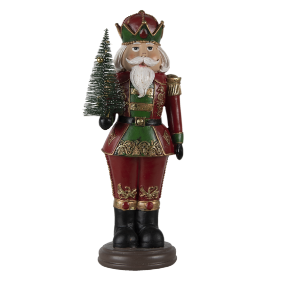 Clayre &amp; Eef   | Kerstdecoratie Beeld Notenkraker Rood 13x10x32 cm | 6PR4745