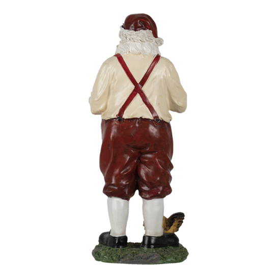 Clayre &amp; Eef   | Kerstdecoratie Beeld Kerstman Rood, Beige 11x9x27 cm | 6PR4755