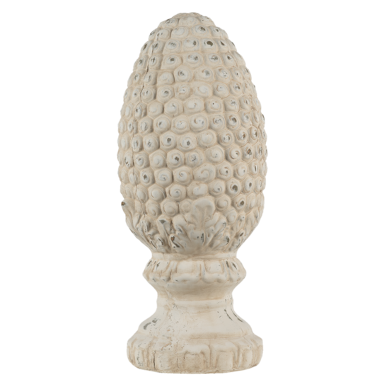 Clayre &amp; Eef   | Decoratie Beeld Dennenappel Beige &oslash; 17x39 cm | 6TE0393L