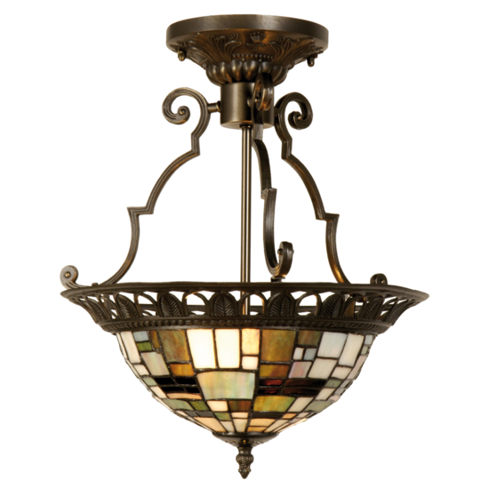 Plafondlamp Tiffany &oslash; 37*41 cm E14/max 2*40W Bruin | 5LL-5328 | Clayre &amp; Eef