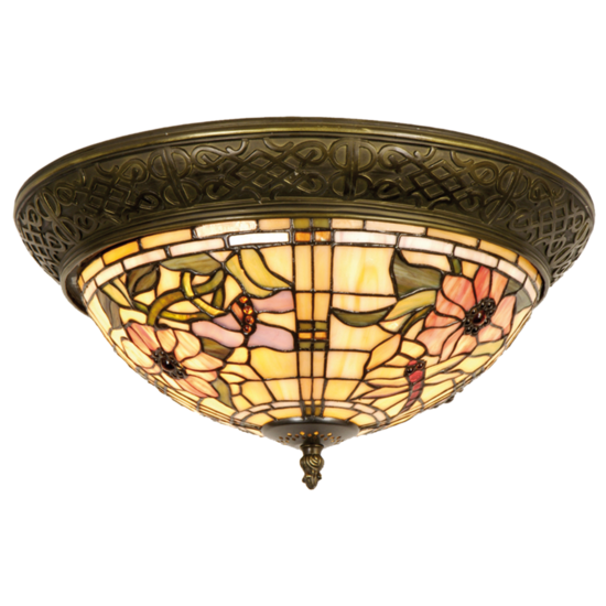 Plafondlamp Tiffany &oslash; 38*19 cm E14/max 2*40W Koperkleurig | 5LL-5350 | Clayre &amp; Eef