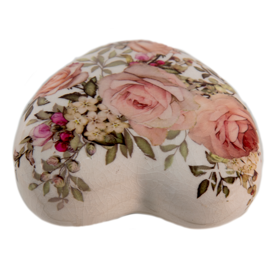 6CE1414 Decoratie Hart Wit, Roze 11*11*4 cm 11*11*4 cm Roze | 6CE1414 | Clayre &amp; Eef 2