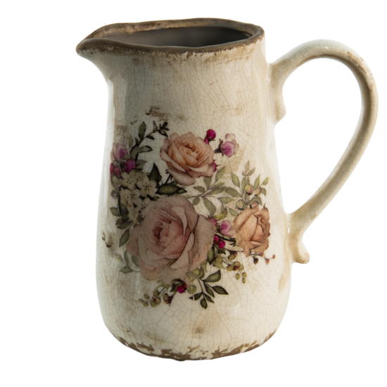 6CE1420 Decoratieve Schenkkan Roze, Beige 1500 ml 16*11*18 cm Roze | 6CE1420 | Clayre &amp; Eef