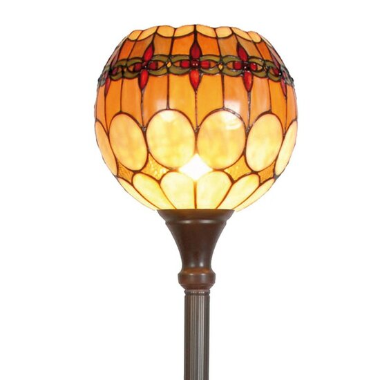 5LL-5316 Tiffany Vloerlamp Bruin, Geel &oslash; 27*184 cm E27/max 1*60W &oslash; 27*184 cm E27/max 1*60W Bruin | 5LL-5316 | Clayre &amp; Ee