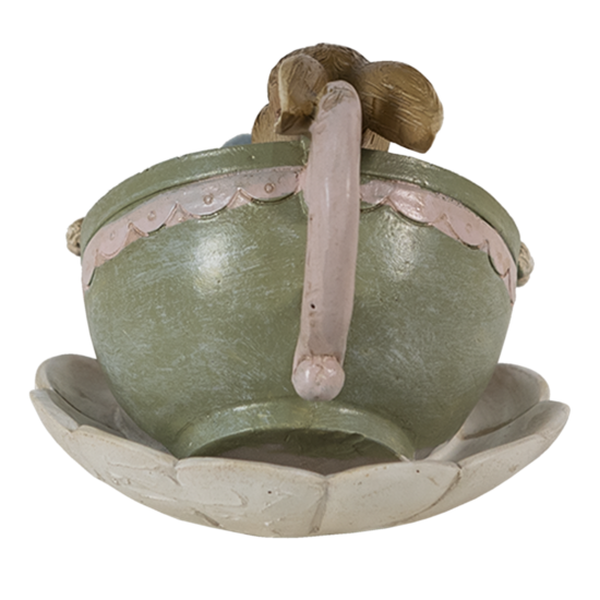 Clayre &amp; Eef   | Decoratie Konijn Bruin Groen 11x8x7 cm | 6PR3558