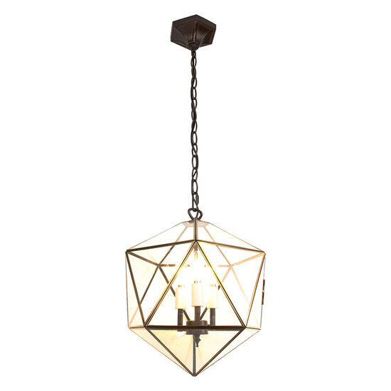 Clayre &amp; Eef   | Hanglamp Transparant 35x35x140 cm E14/max 3x40W | 5LL-9345