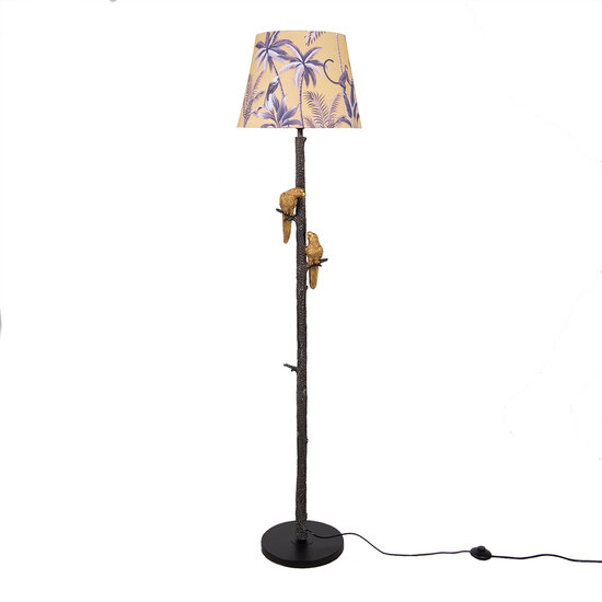 Clayre &amp; Eef   | Vloerlamp Zwart, Goudkleurig &oslash; 37x165 cm E27/max 1x60W | 5LMP652