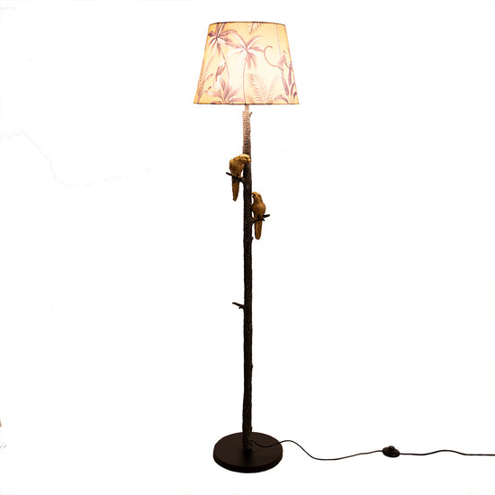 Clayre &amp; Eef   | Vloerlamp Zwart, Goudkleurig &oslash; 37x165 cm E27/max 1x60W | 5LMP652