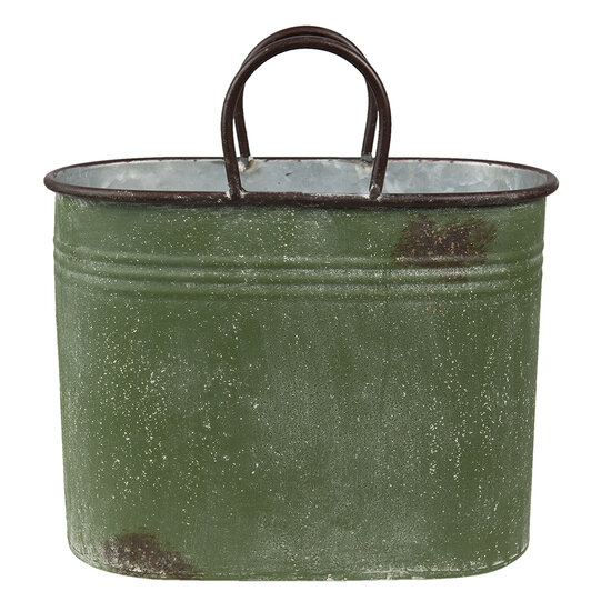 Clayre &amp; Eef   | Bloempot Binnen Groen, Bruin 36x18x25 / 30x15x23 cm | 6Y4773