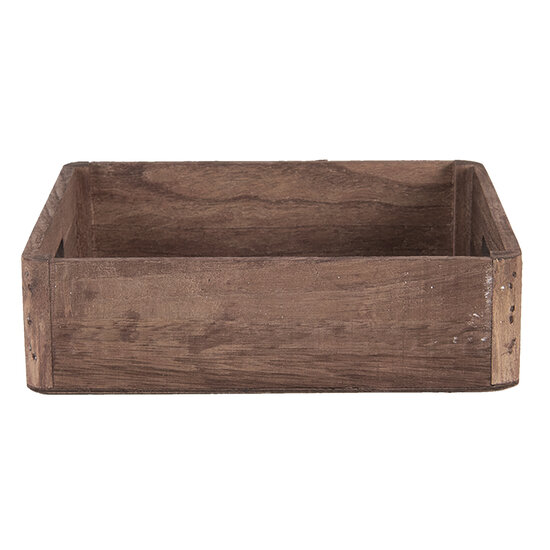 Clayre &amp; Eef   | Decoratief Dienblad set van 3 Bruin 24x24x6 / 20x20x6 / 16x16x6 cm | 6H2006