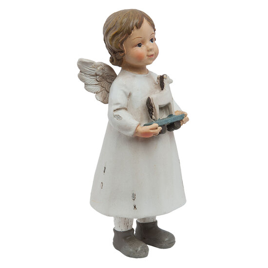 Clayre &amp; Eef   | Kerstdecoratie Beeld Engel Wit 6x5x14 cm | 6PR1133