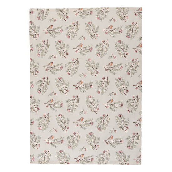 Clayre &amp; Eef   | Theedoek Beige, Groen, Rood 50x70 cm | VGP42