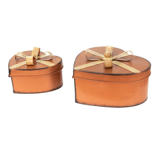 Clayre &amp; Eef   | Opbergdoos Bruin 24x20x10 cm / 18x15x8 cm | 6Y4645