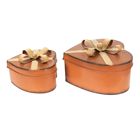 Clayre &amp; Eef   | Opbergdoos Bruin 24x20x10 cm / 18x15x8 cm | 6Y4645