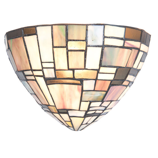 Clayre &amp; Eef   | Wandlamp Tiffany Bruin, Beige 30x16x18 cm E14/max 1x40W | 5LL-5844