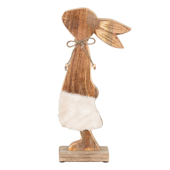 Clayre &amp; Eef   | Decoratie Beeld Konijn Bruin, Wit 18x6x40 cm | 6H2155