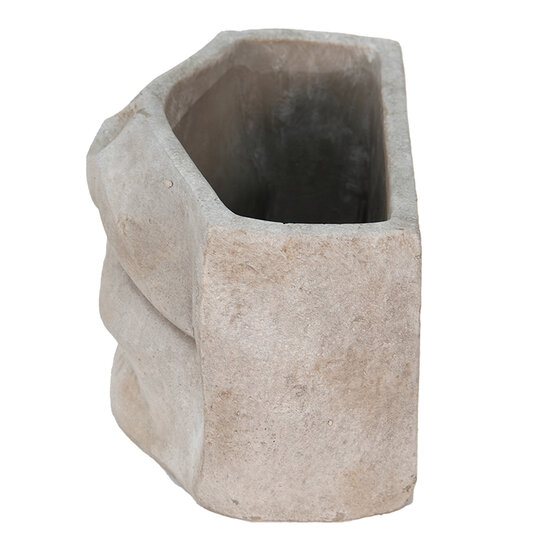 Clayre &amp; Eef   | Bloempot Binnen Mond Grijs 26x16x16 cm | 6TE0389L