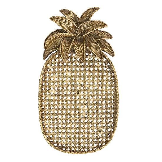 Clayre &amp; Eef   | Decoratie schaal Ananas Goudkleurig 40x22x4 cm | 6PR4774