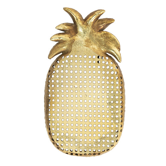 Clayre &amp; Eef   | Decoratie schaal Ananas Goudkleurig 40x22x4 cm | 6PR4774