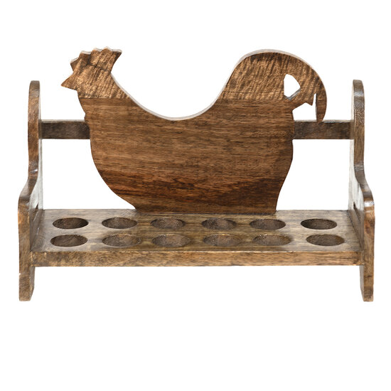 Clayre &amp; Eef   | Eierhouder Kip Bruin 32x13x19 cm | 6H2108