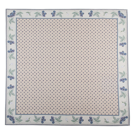 Clayre &amp; Eef   | Vierkant Tafelkleed Beige, Blauw, Groen 100x100 cm | BBF01